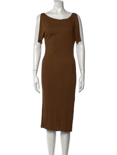 Pre-owned Peter Cohen Vintage Midi Length Dress In Brown