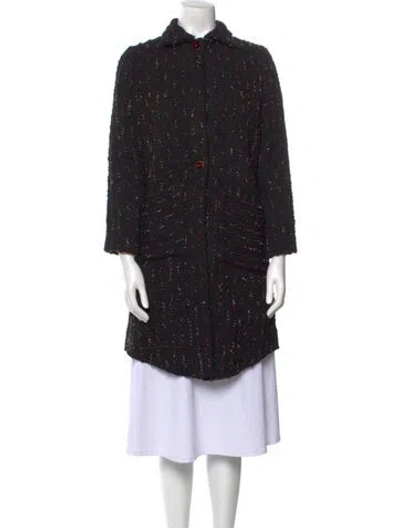 Pre-owned Peter Cohen Virgin Wool Mock Neck Sweater In Black