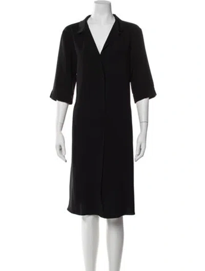 Pre-owned Peter Cohen V-neck Knee-length Dress In Black