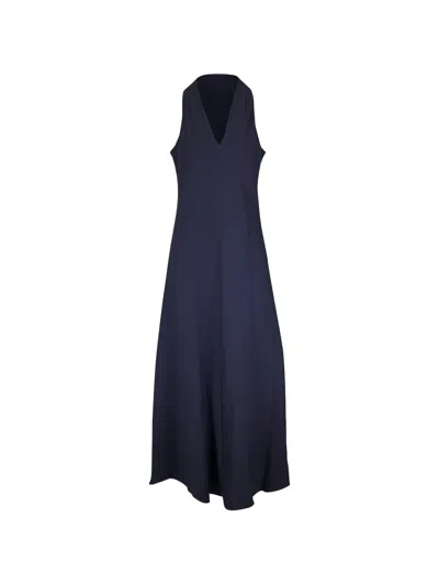 Peter Cohen V-neck Sleeveless Maxi Dress In Blue