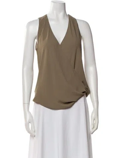 Pre-owned Peter Cohen V-neck Sleeveless Top In Green
