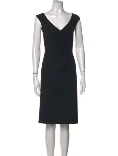 Pre-owned Peter Cohen Wool Knee-length Dress In Black
