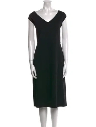 Pre-owned Peter Cohen Wool Midi Length Dress In Black