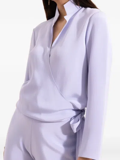 Peter Cohen Wrap Blouse In Purple