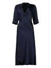 Peter Cohen Wrap-effect Midi Dress In Blue
