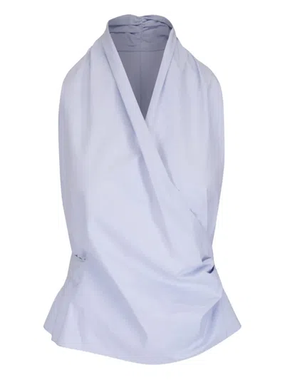 Peter Cohen Wrap-effect Top In Blue