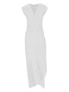 Peter Cohen Wrap-neck Cap-sleeve Dress In White