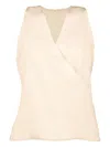 Peter Cohen Wrap-neck Sleeveless Top In Neutral