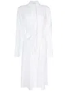 Peter Do Belted-waist Button-down Dress In Off-white