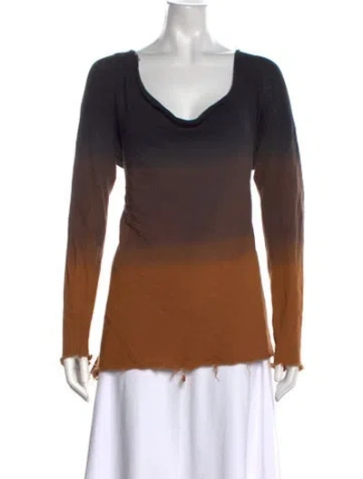 Pre-owned Peter Do Cashmere Colorblock Pattern Top In Brown