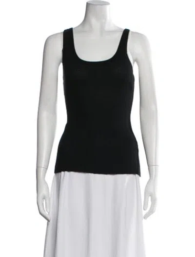 Pre-owned Peter Do Cashmere Scoop Neck Top In Black
