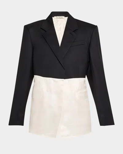Peter Do Colorblock Oversized Single-breasted Sportcoat In Blackivory