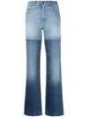 Peter Do Patchwork High-rise Straight Jeans In Blue