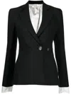 Peter Do Contrast-stitching Notched-lapels Blazer In Black