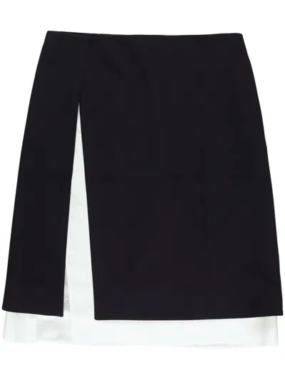 Peter Do Contrasting-border Zip-up Skirt In Black
