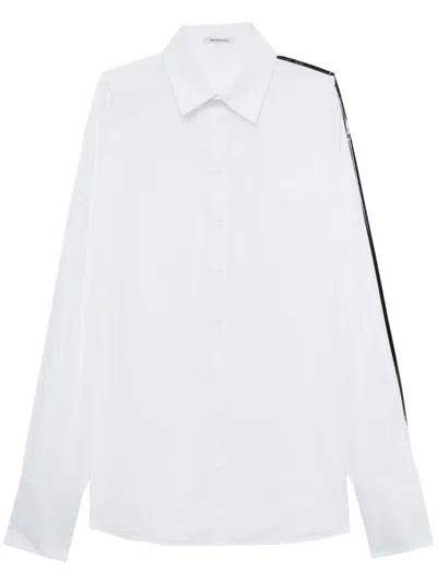 Peter Do Contrasting-trim Long-sleeve Shirt In White