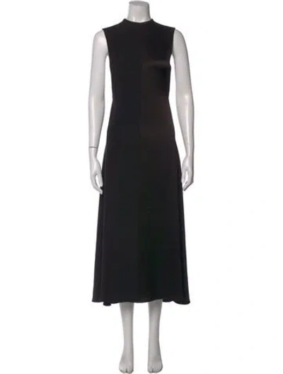 Pre-owned Peter Do Crew Neck Long Dress In Black
