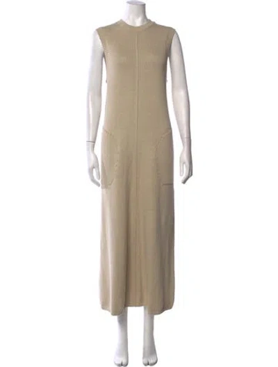 Pre-owned Peter Do Crew Neck Long Dress In Neutrals
