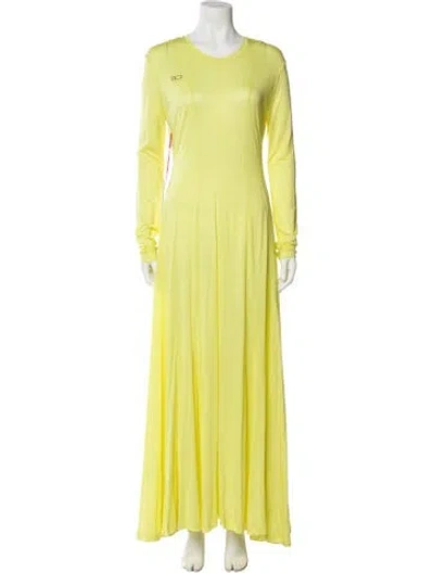 Pre-owned Peter Do Crew Neck Long Dress In Yellow
