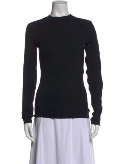 Pre-owned Peter Do Crew Neck Long Sleeve Top In Black