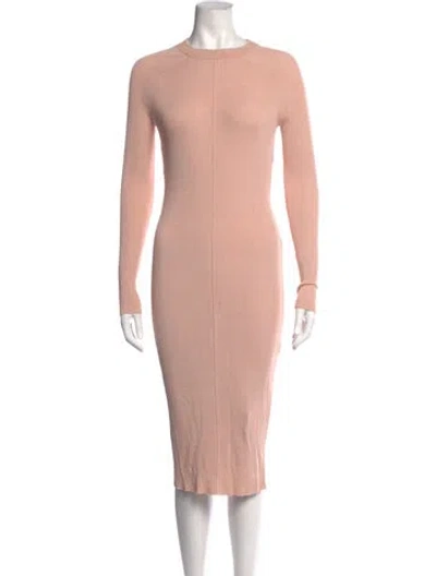 Pre-owned Peter Do Crew Neck Midi Length Dress In Pink