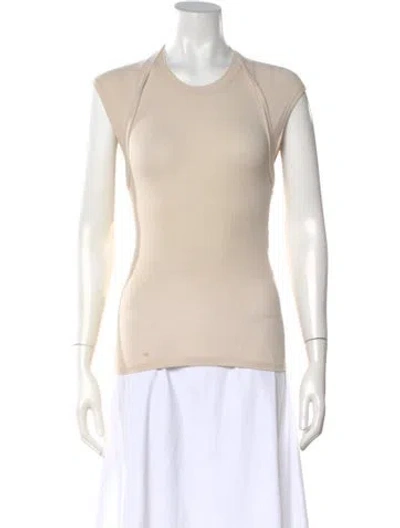 Pre-owned Peter Do Crew Neck Short Sleeve Top In Neutral