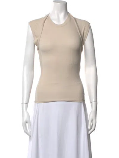 Pre-owned Peter Do Crew Neck Short Sleeve Top In Neutrals