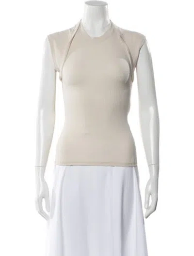Pre-owned Peter Do Crew Neck Sleeveless Top In Neutral