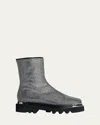 Peter Do Crystal Stud Zip Combat Boots In Black