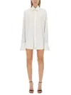 Peter Do Adjustable Tie Collared Shirt With High-low Hem In White