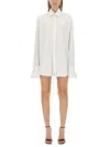Peter Do Adjustable Tie Collared Shirt With High-low Hem In White