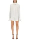 Peter Do Adjustable Tie Collared Shirt With High-low Hem In White