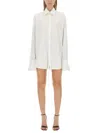 Peter Do Adjustable Tie Collared Shirt With High-low Hem In White