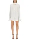 Peter Do Adjustable Tie Collared Shirt With High-low Hem In White
