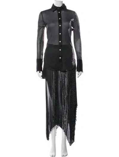 Pre-owned Peter Do Glitter Accents Skirt Set In Black