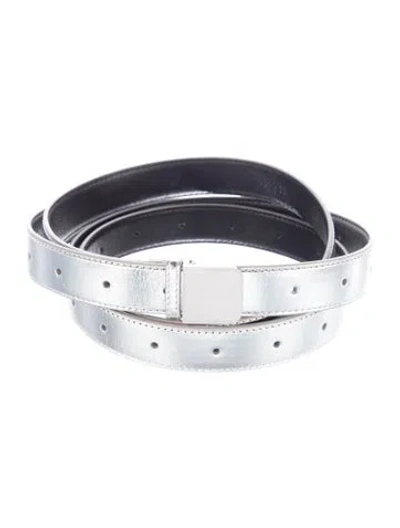 Pre-owned Peter Do Leather Belt W/ Tags In Silver