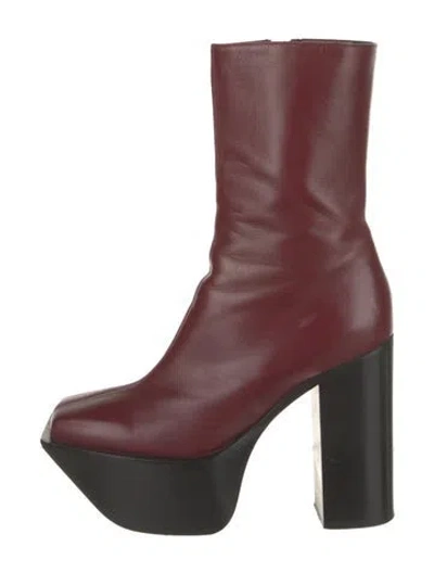 Pre-owned Peter Do Leather Boots In Burgundy