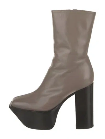 Pre-owned Peter Do Leather Boots In Neutral