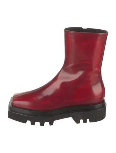 Pre-owned Peter Do Leather Combat Boots In Red