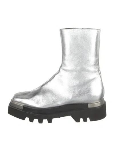 Pre-owned Peter Do Leather Combat Boots In Silver