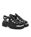 Peter Do Leather Platform Sandals In Black