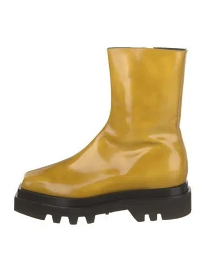 Pre-owned Peter Do Leather Rain Boots In Yellow
