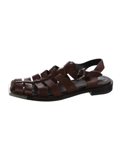 Pre-owned Peter Do Leather Slingback Sandals In Brown