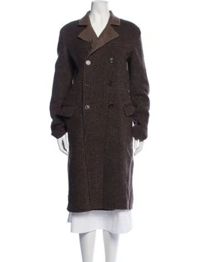 Pre-owned Peter Do Llama Coat In Brown