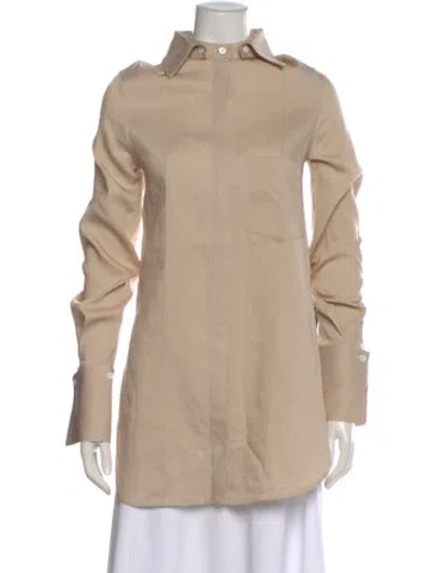 Pre-owned Peter Do Long Sleeve Blouse In Neutral