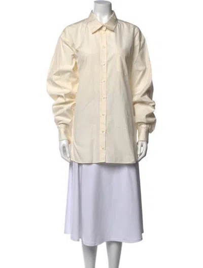 Pre-owned Peter Do Long Sleeve Button-up Top In Neutrals