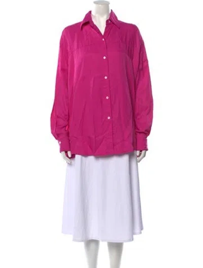 Pre-owned Peter Do Long Sleeve Button-up Top In Pink