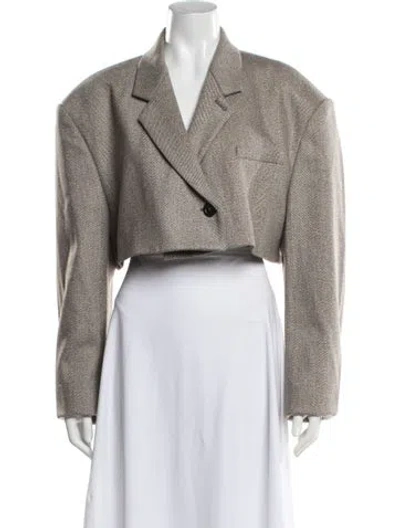 Pre-owned Peter Do Merino Wool Tweed Pattern Blazer In Neutrals