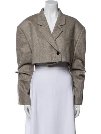 Pre-owned Peter Do Merino Wool Tweed Pattern Blazer W/ Tags In Gray