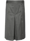 Peter Do Pleated Stretch Wool Culottes In Grey